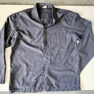 Men's Large Calvin Klein Business Casual Work Button Down Cotton Blue  Shirt
